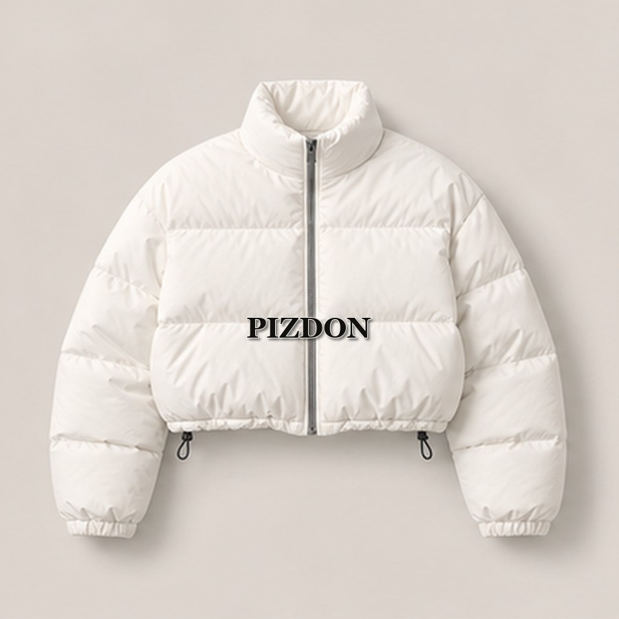 Physical PIZDON white cropped shell and black cargo pants