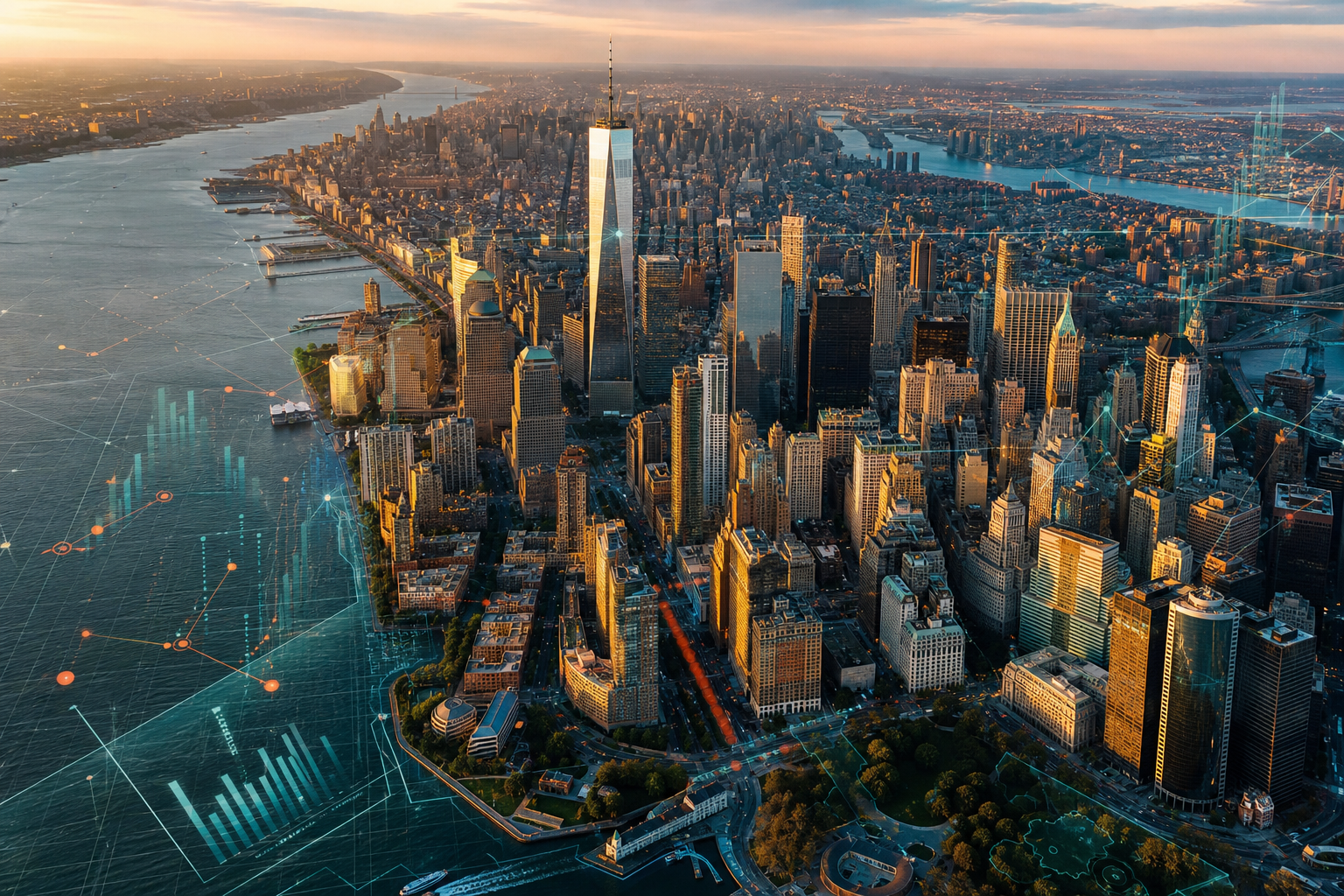 Cinematic Manhattan skyline for Skyscraper Manager